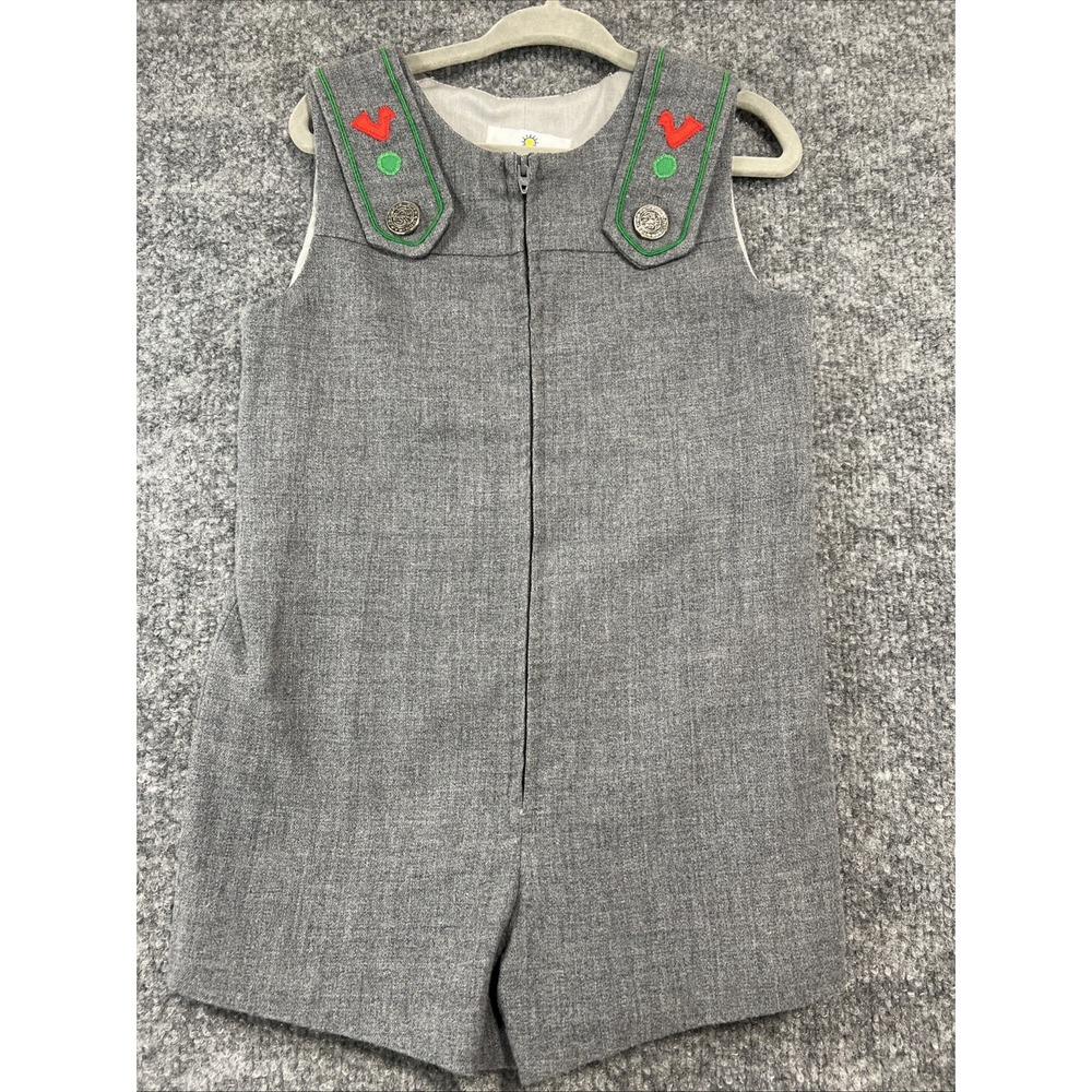 Vtg 1970s Florence Eiseman Gray Shortall Romper 4T Rachael's Atlanta Boutique